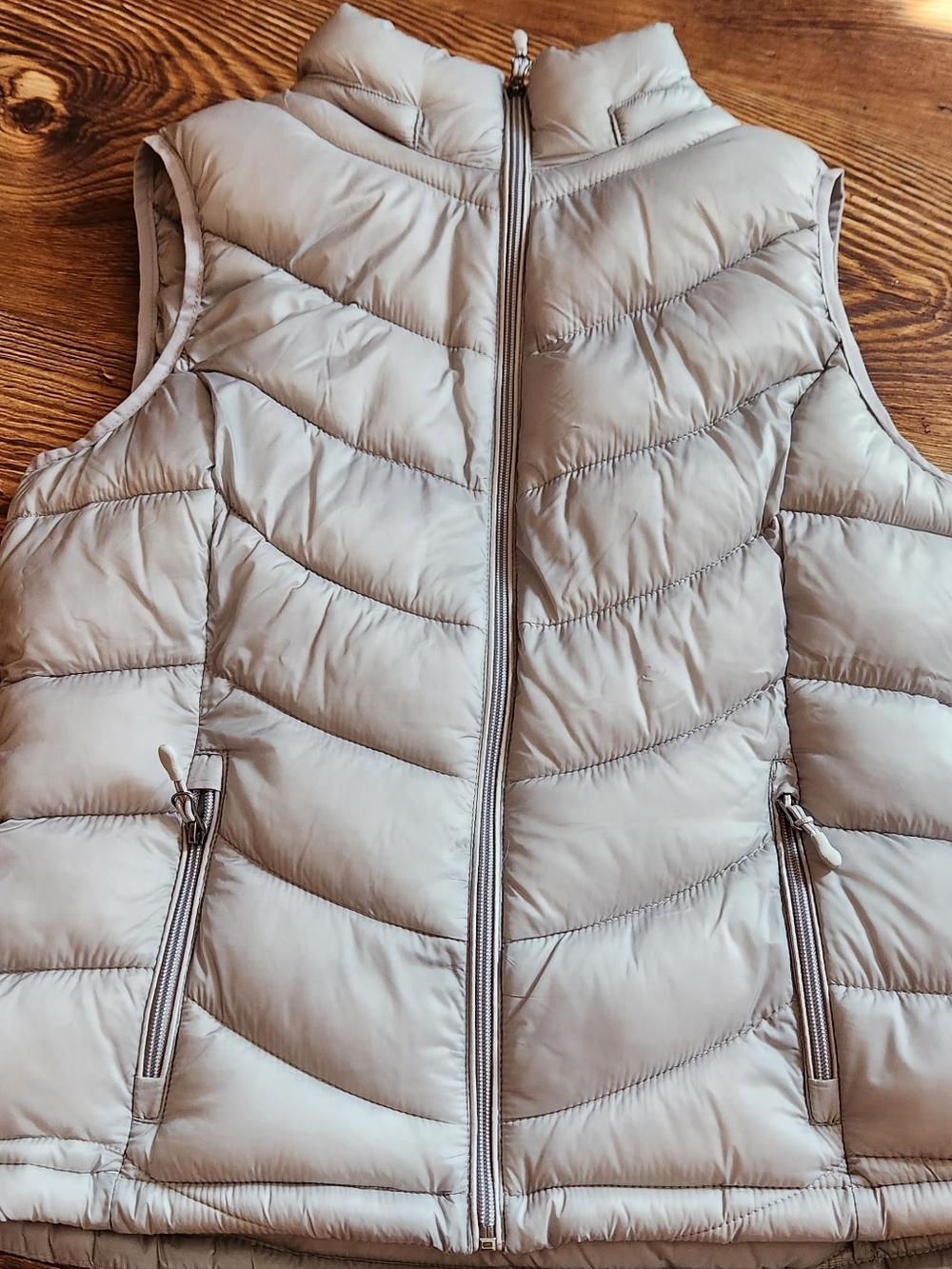 Light Grey Quilted Puffer Vest
